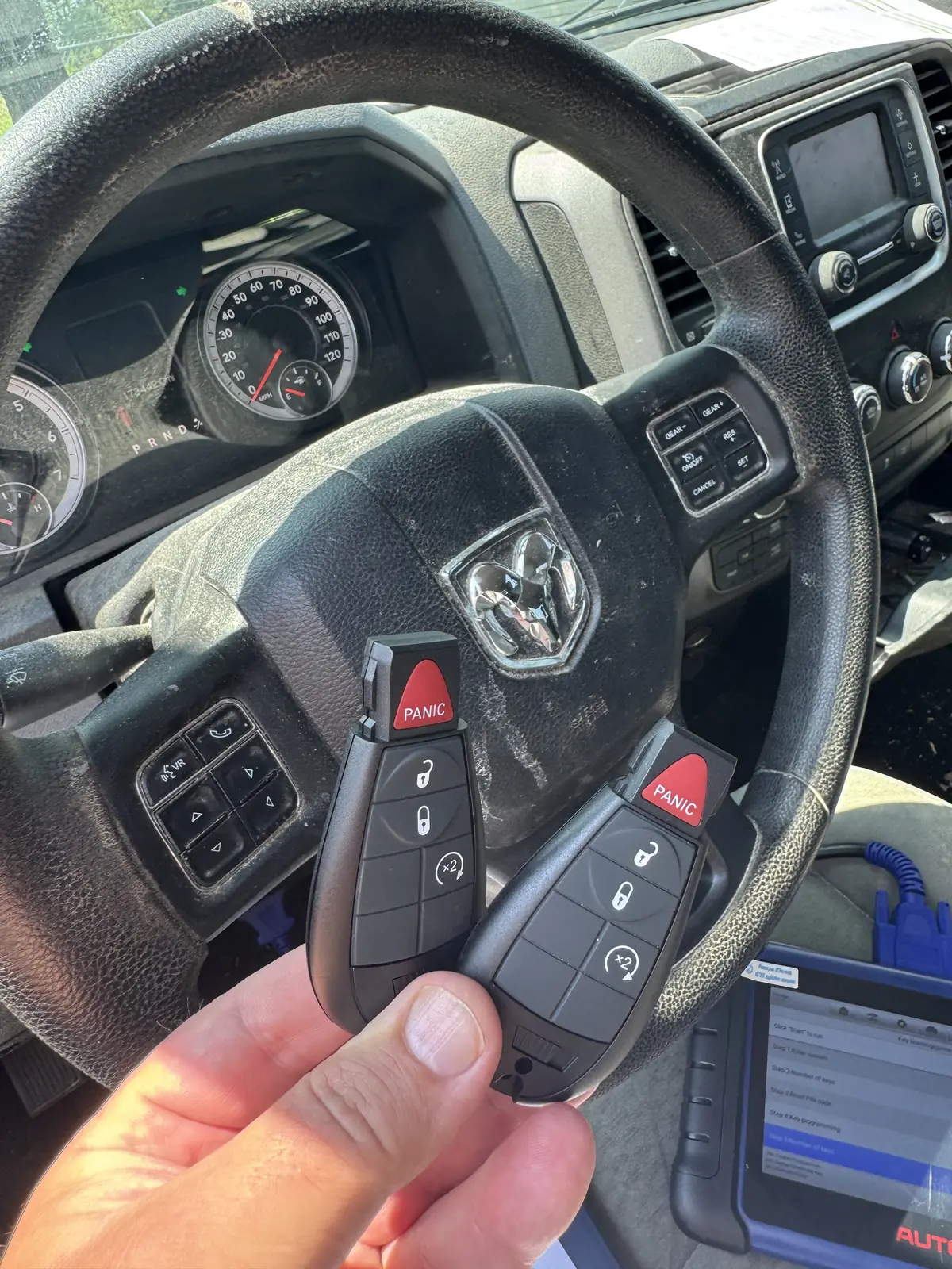 Ram key replacement done on-site by My Locksmith Express in Charlotte & Lake Norman, NC