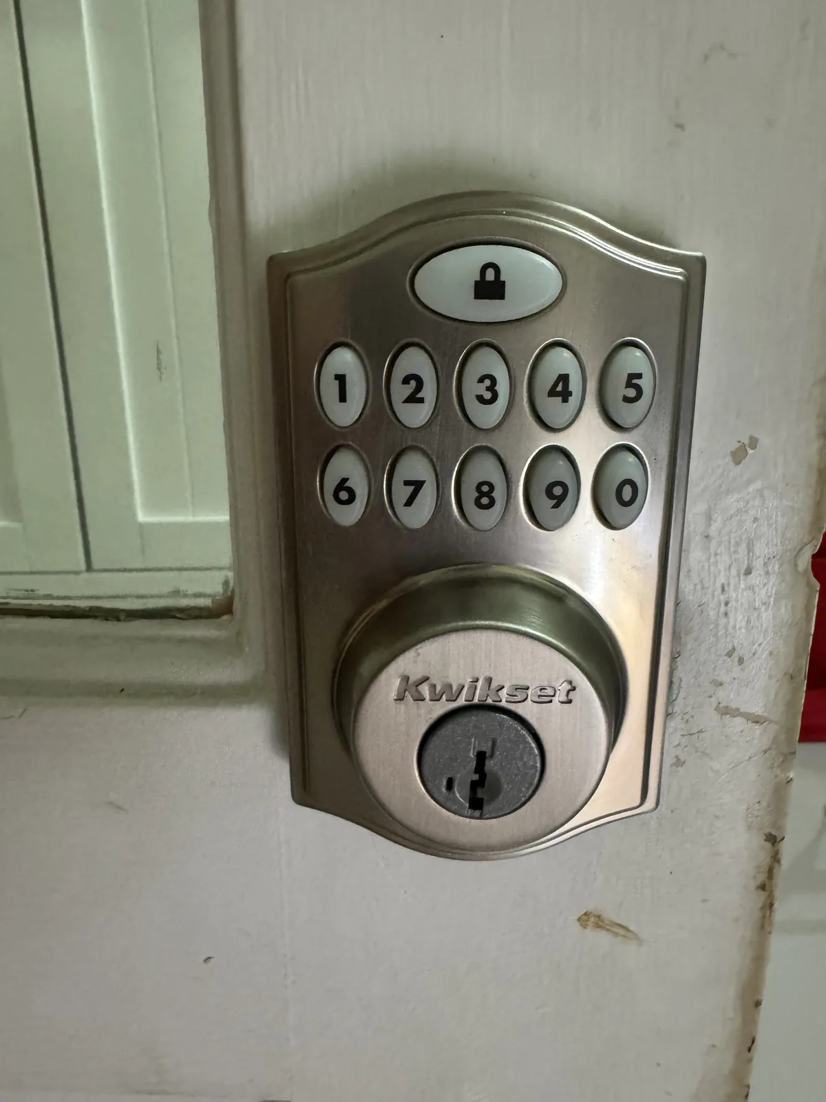 Kwikset keypad deadbolt installed on a home front door by My Locksmith Express