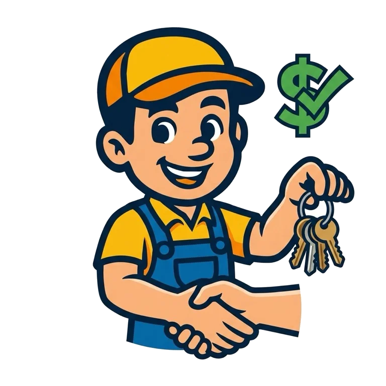 Customer handshake with locksmith