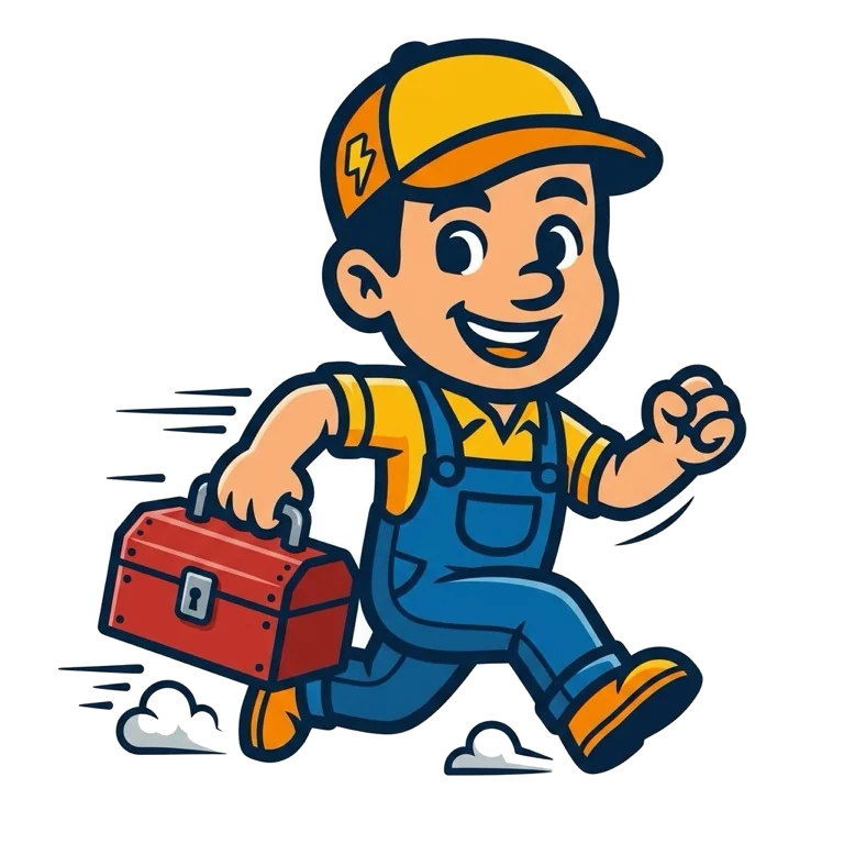 Locksmith running with toolbox