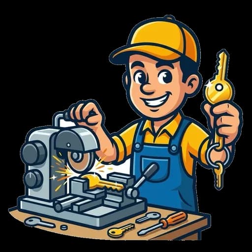 Mechanical key being cut on a key-cutting machine