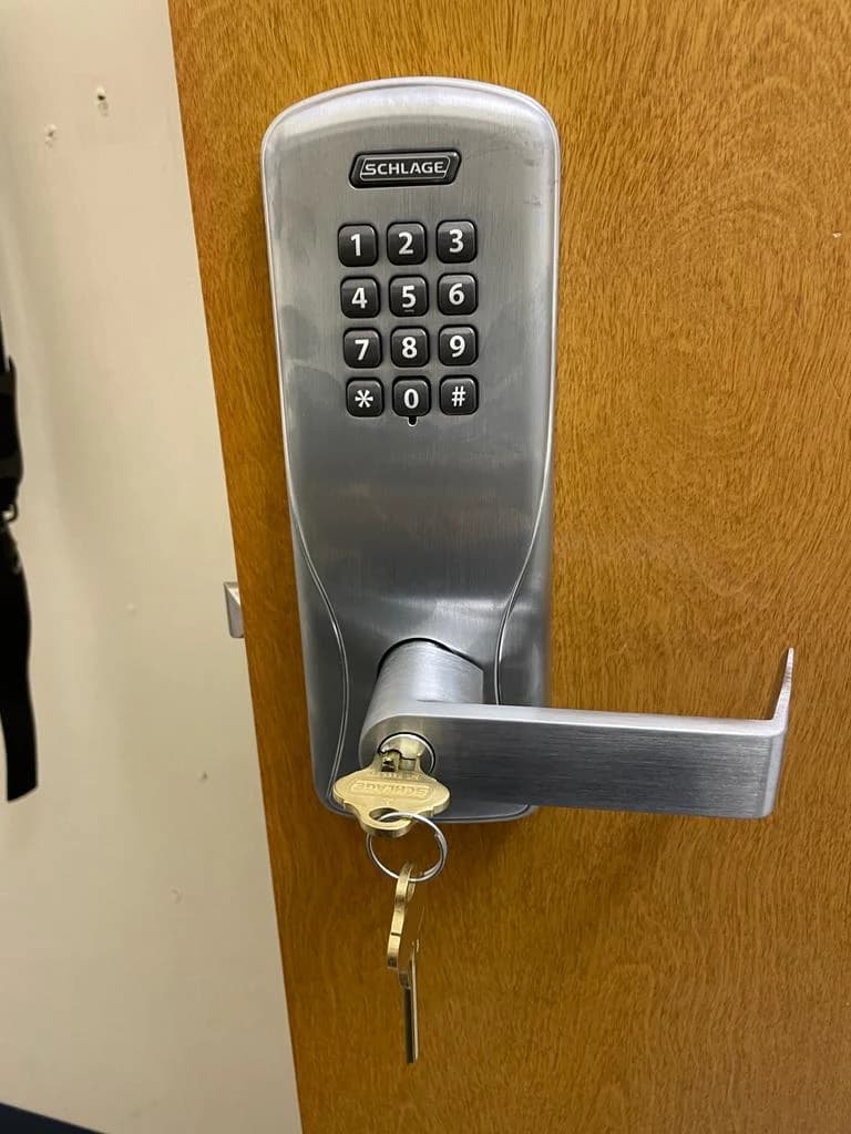Schlage keypad lock installed on a Charlotte home by My Locksmith Express