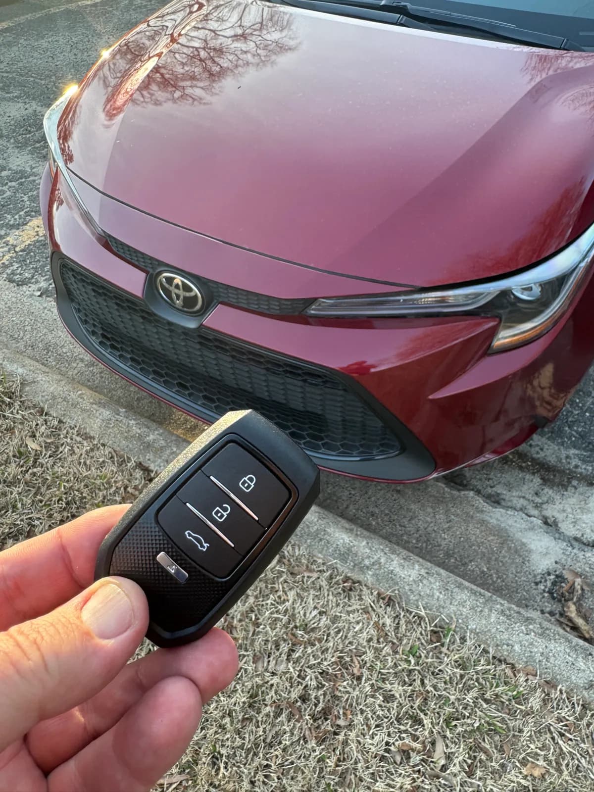 Toyota smart key cut and programmed by a NASTF-certified locksmith in Davidson, NC