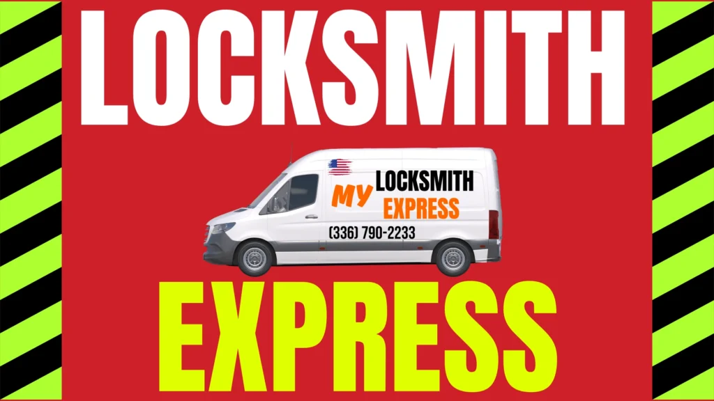 Mobile locksmith van My Locksmith Express parked near a residential home in Huntersville