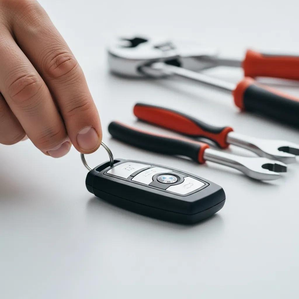 BMW car key and locksmith tools representing key replacement services