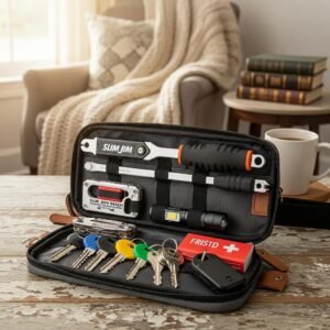 Emergency kit for home and car lockouts featuring essential tools like Slim Jim and spare keys