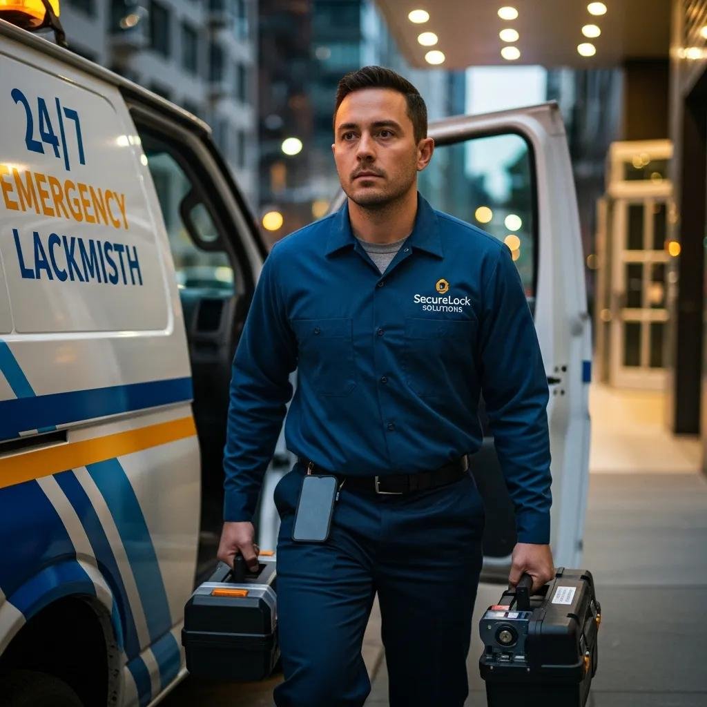 Emergency locksmith responding to a call, ready to provide automotive key services in Charlotte