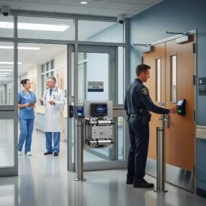 Healthcare facility showcasing advanced security solutions and access control systems