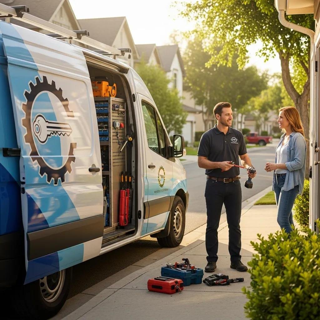 Mobile locksmith service assisting a customer in Charlotte, NC