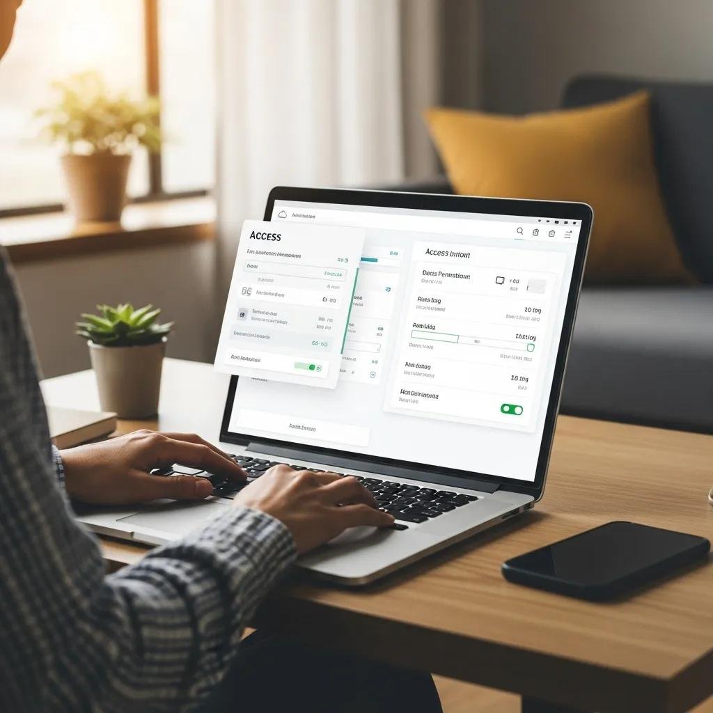 Person managing cloud-based access control system from a home office