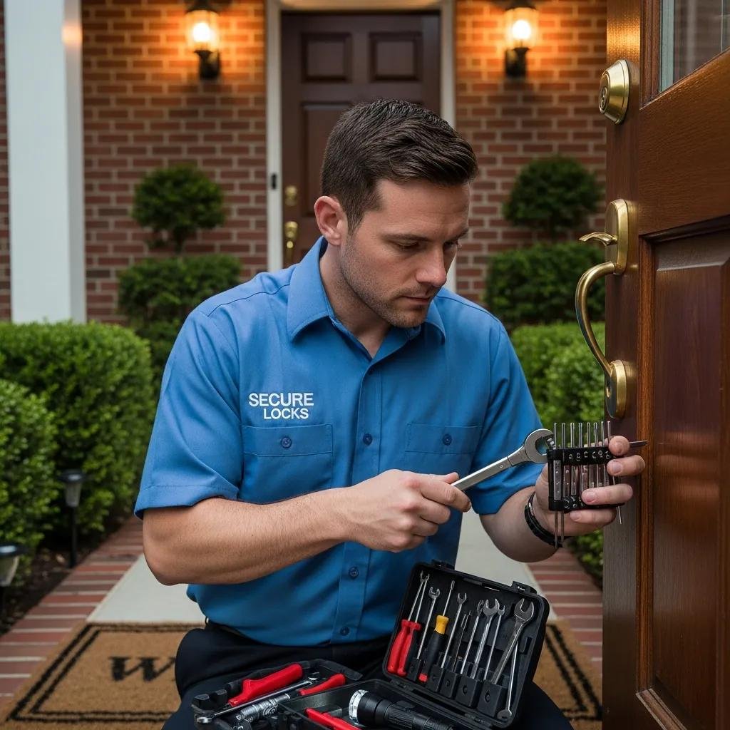 Professional locksmith unlocking a door, symbolizing reliable emergency services in Cornelius